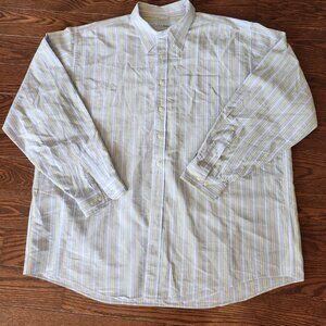 NWOT L.L.Bean Men XXL Yellow Stripe Oxford Cotton Long Sleeve Button Down Shirt